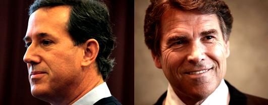 Romney's 2012 Opponents:  Santorum and Perry